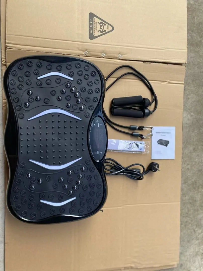 Full Body Vibration Plate Machine, Home Exercise Equipment with Remote & Resistance Bands, Weight Loss & Lymphatic Drainage