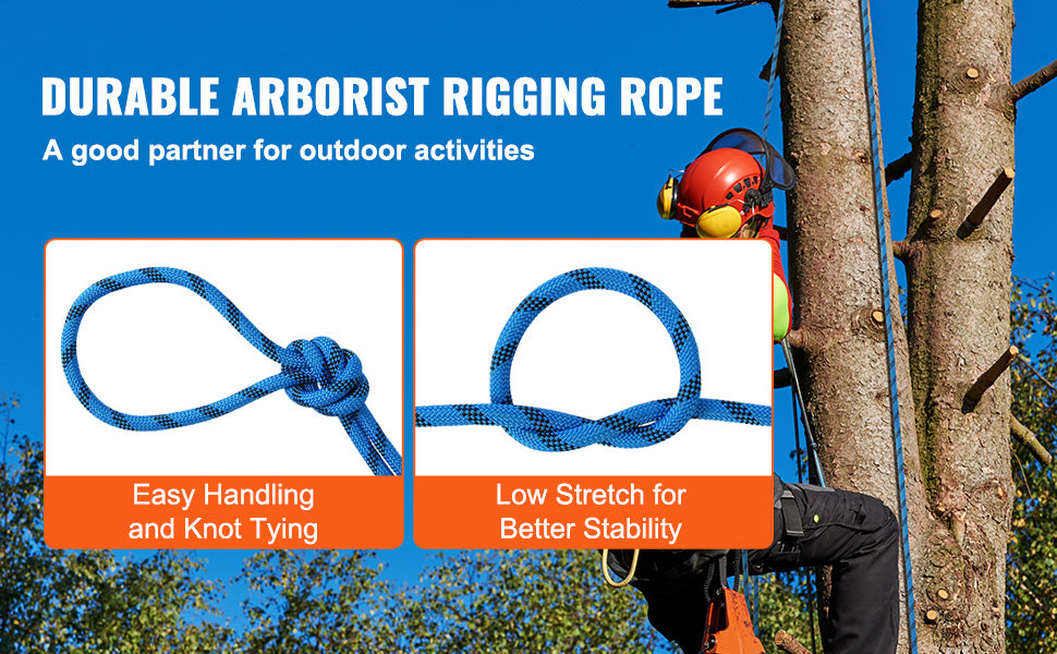 VEVOR Static Climbing Rope With 32 kN Breaking Strength