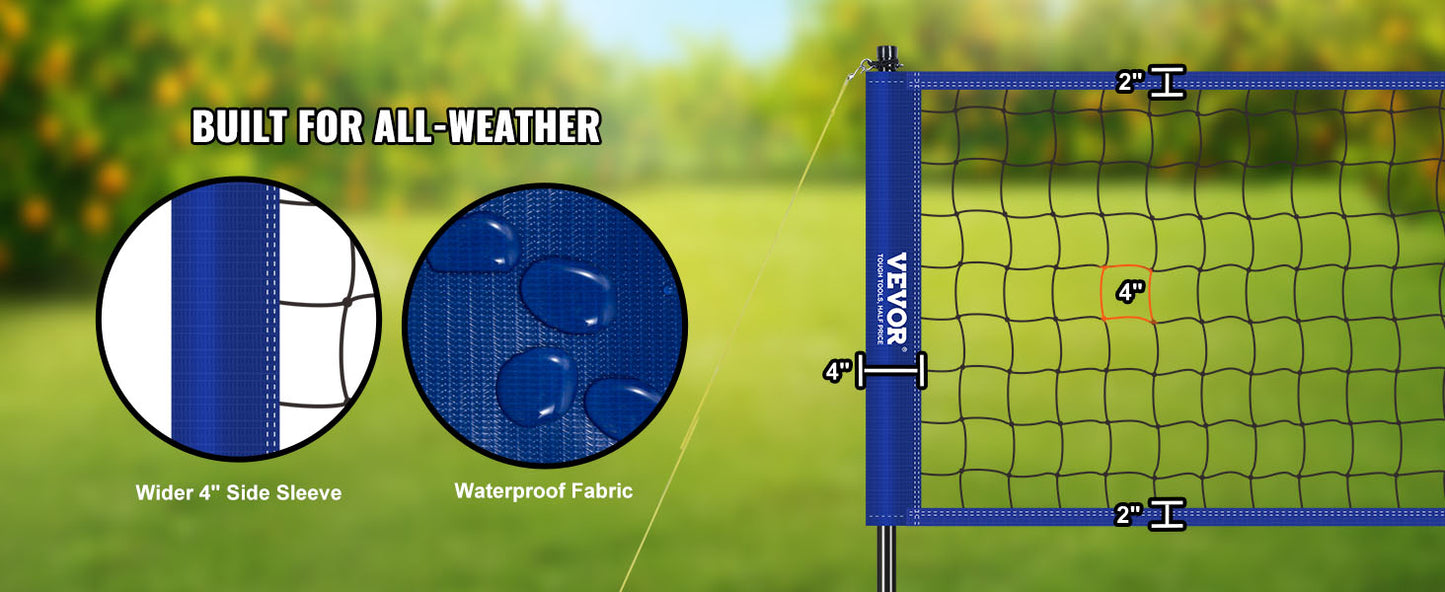 SucceBuy Volleyball Net System With Adjustable Height Poles And Pump