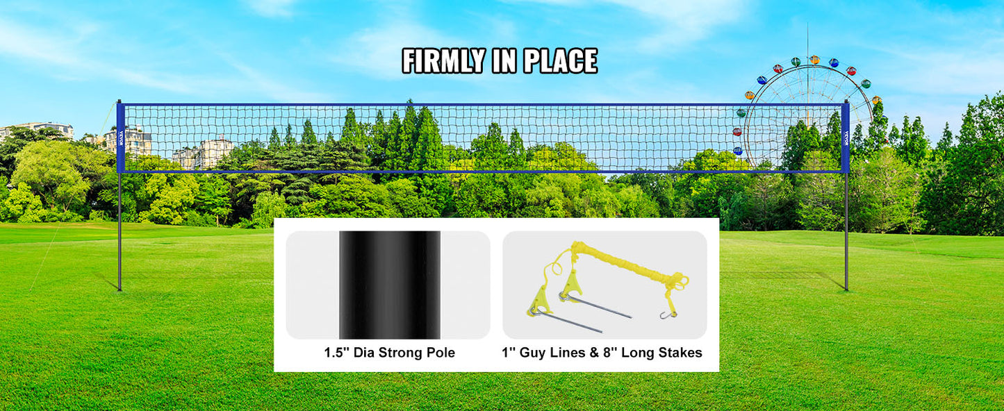 SucceBuy Volleyball Net System With Adjustable Height Poles And Pump