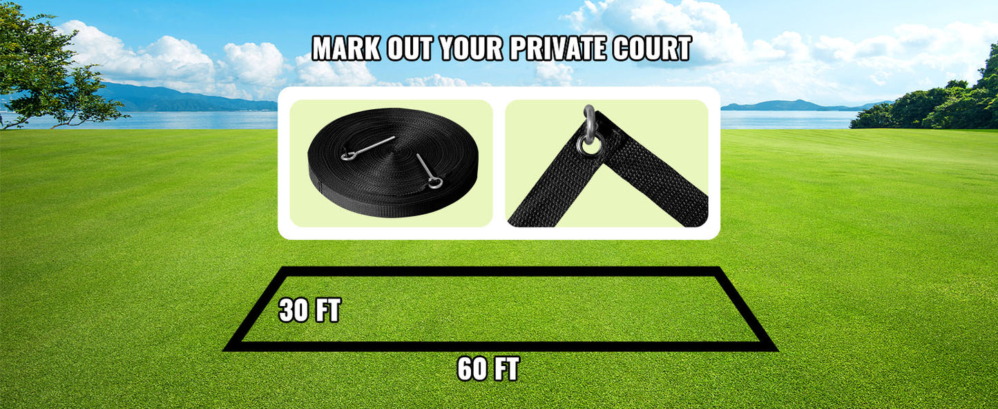 SucceBuy Volleyball Net System With Adjustable Height Poles And Pump